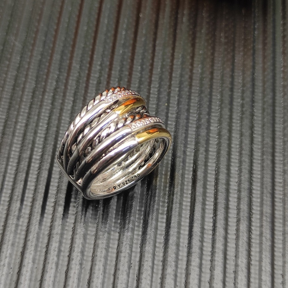 ✨David Yurman Two-Tone Cable Stack Ring — Gold & Silver - Picture 3 of 6